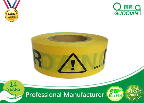 Chine Logo adapté aux besoins du client imprimé adhésif jaune de dispositif avertisseur de PE pour la précaution fournisseur